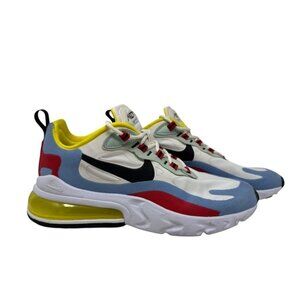 Nike Air Max 270 React White Blue Red Yellow Women’s Size 7 Running Sneakers